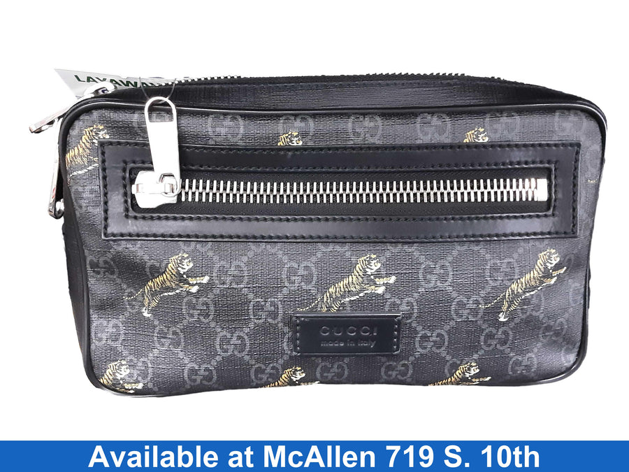 Gucci Guci Tiger Gg Supreme Black Purse / Handbag