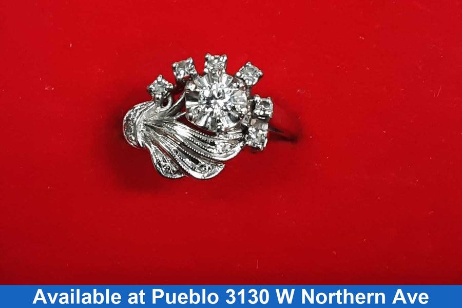 Women's Ring - White Gold 14k (.585) 5 grams Size 7