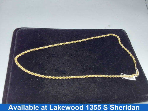 Rope Chain - Yellow Gold 14k (.585) 48.2 grams 26 inch