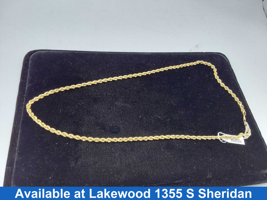 Rope Chain - Yellow Gold 14k (.585) 48.2 grams 26 inch