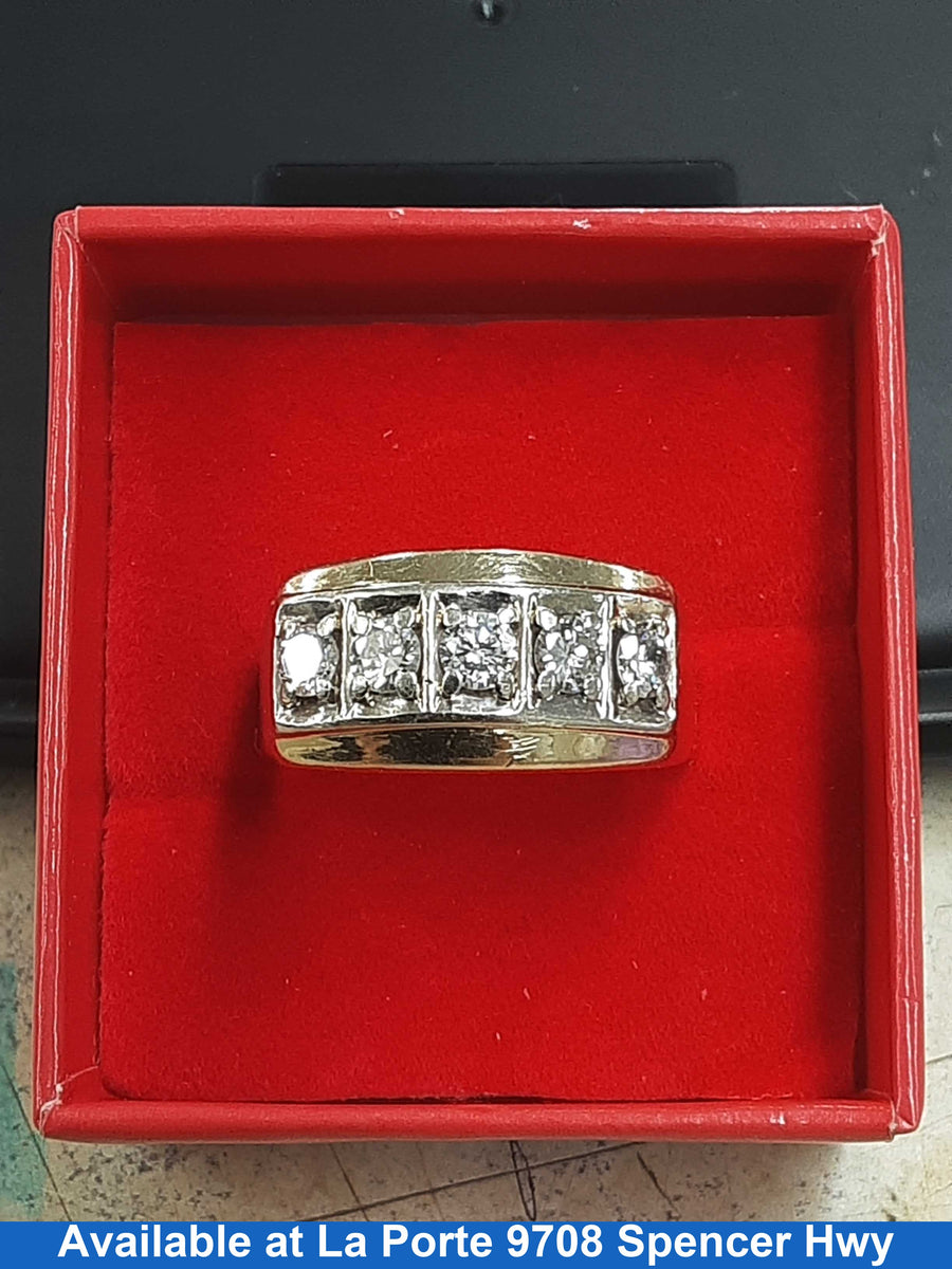 Ring - Wedding Band - Yellow Gold 14k (.585) 12.9 grams Size 13.5