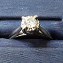 Ring - Wedding Set - White Gold 14k (.585) 2.6 grams Size 7.5