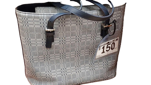 Burberry Nova Check Medium Tote Gray Purse / Handbag