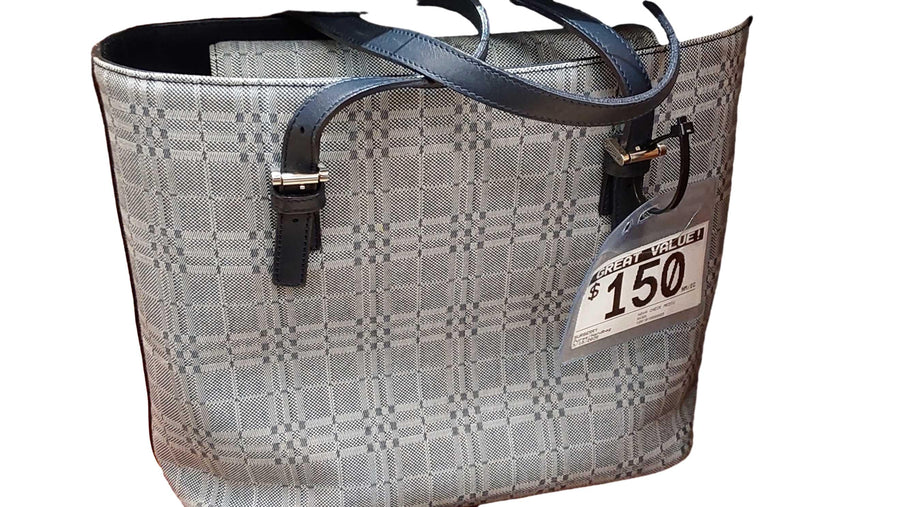 Burberry Nova Check Medium Tote Gray Purse / Handbag