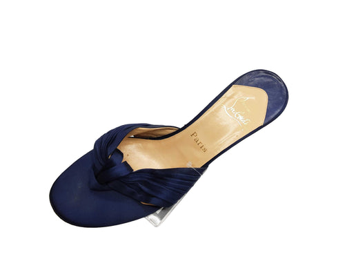Christian Louboutin Red Bottom Blue Heels Blue