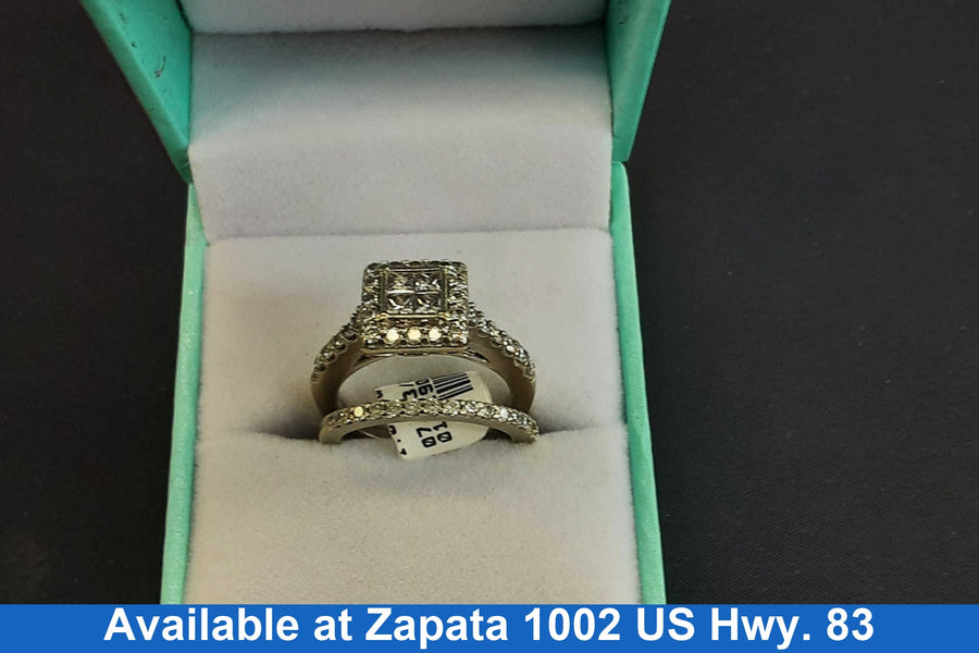 Ring - Engagement Set - White Gold 14k (.585) 6.5 grams Size 8.5