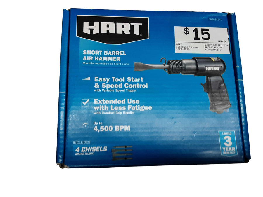 Hart Short Barrel Air Hammer Black Hand Hammer Tool