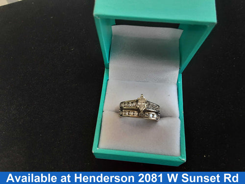 Ring - Engagement Set - White Gold 14k (.585) 7.2 grams Size 8