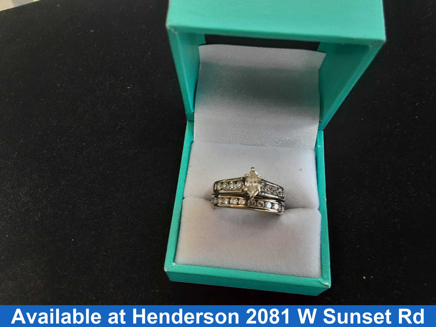 Ring - Engagement Set - White Gold 14k (.585) 7.2 grams Size 8