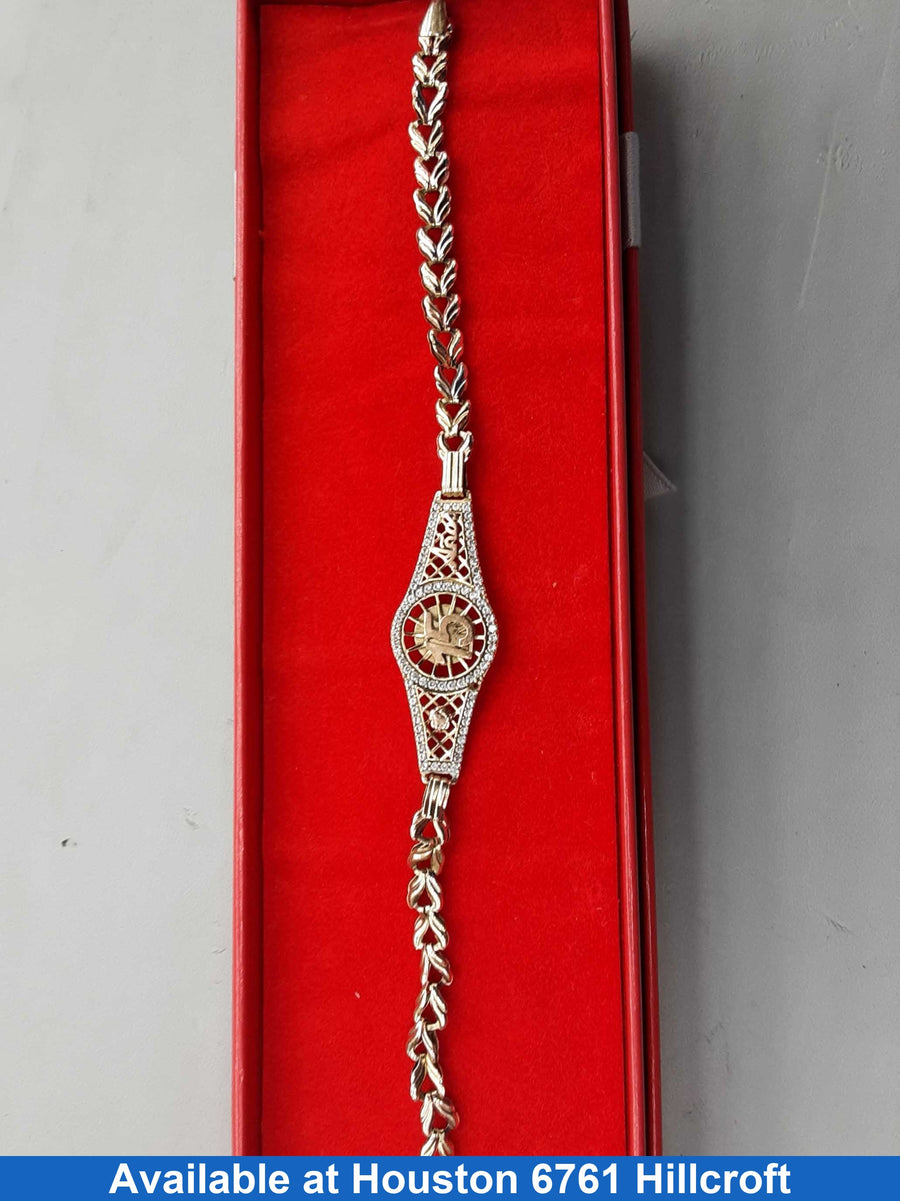 ID Bracelet - Tricolor Gold 14k (.585) 6.3 grams 7 inch
