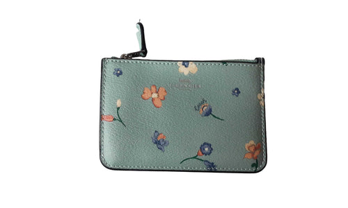 Coach Coach Women's Mystical Floral Print Key Pouch Blue Wallet