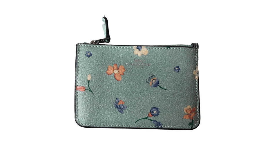 Coach Coach Women's Mystical Floral Print Key Pouch Blue Wallet