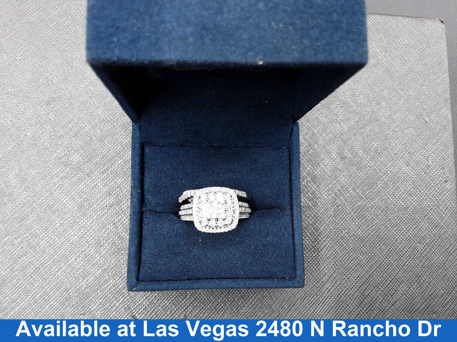 Ring - Wedding Set - White Gold 14k (.585) 5.5 grams Size 7