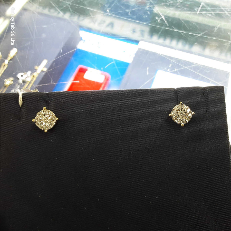 Double Stud Earring - Yellow Gold 14k (.585) 2.1 grams