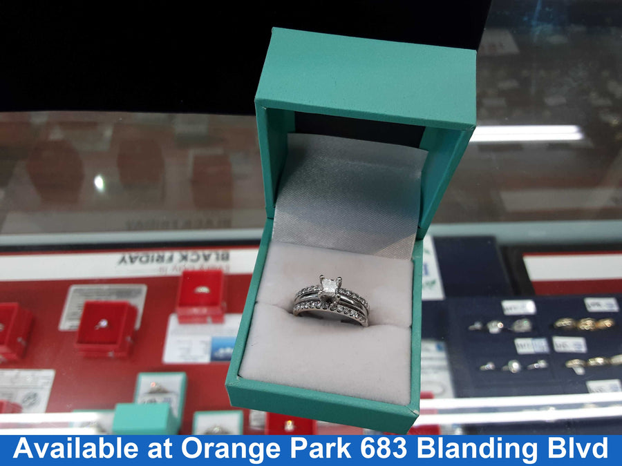 Ring - Engagement Set - White Gold 14k (.585) 4.6 grams Size 6