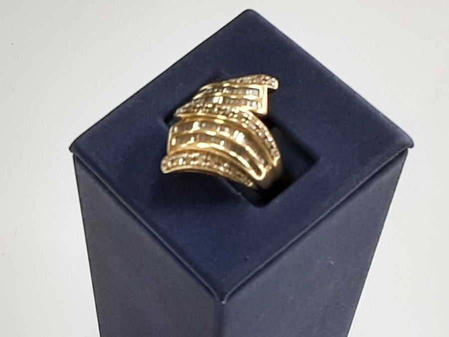 Women's Diamond Ring - Yellow Gold 10k  Size 7.5