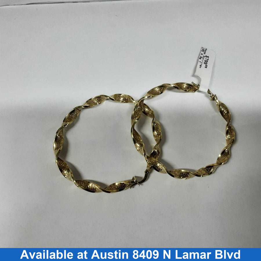 Hoop Earrings - Yellow Gold 10k (.417) 6.8 grams
