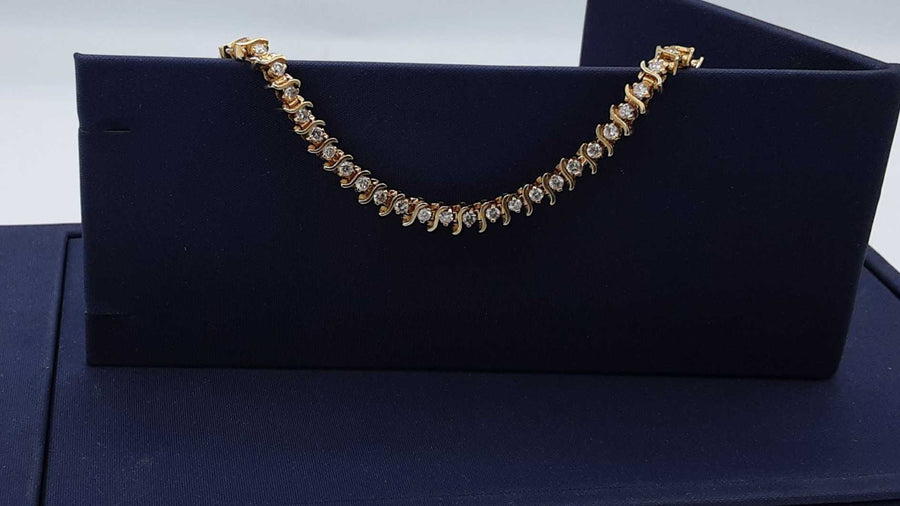 Tennis Bracelet - Yellow Gold 14k (.585) 10.4 grams 7 inch