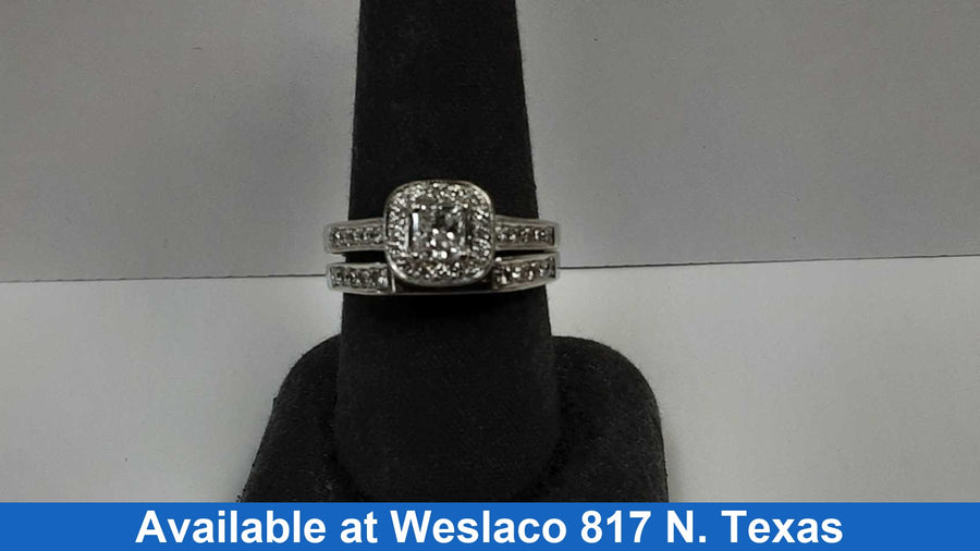Ring - Engagement Set - White Gold 14k (.585) 9 grams Size 9