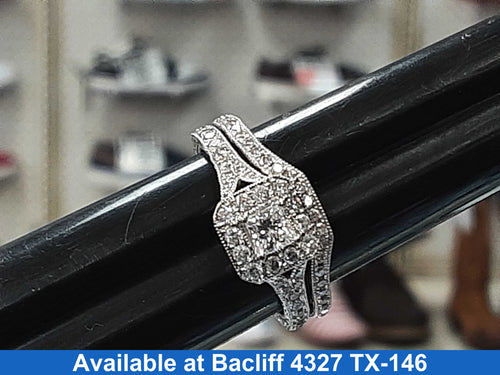 Ring - Engagement Set - White Gold 14k (.585) 4.5 grams Size 5.5