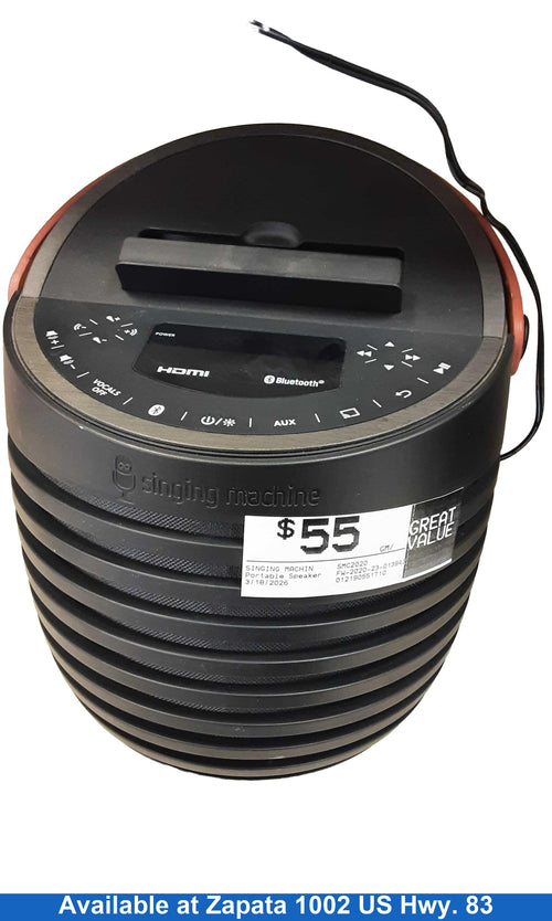 Singing Machine Smc2020 Black Portable Speaker