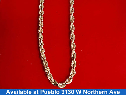 Diamond Cut Rope Chain - Yellow Gold 14k (.585) 14.1 grams 22 inch