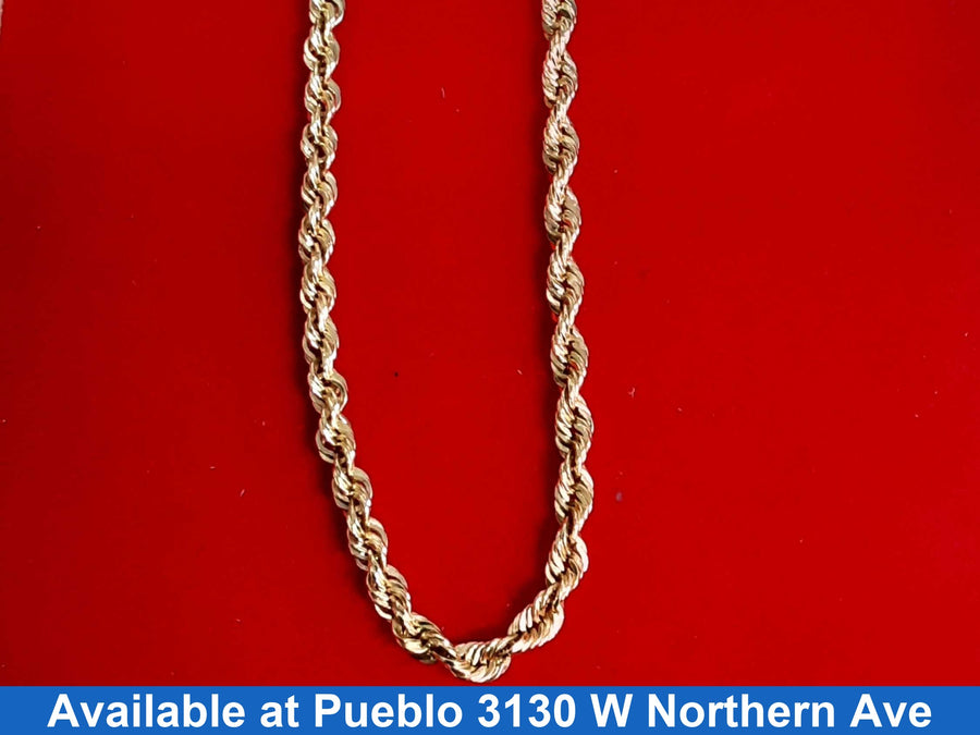 Diamond Cut Rope Chain - Yellow Gold 14k (.585) 14.1 grams 22 inch