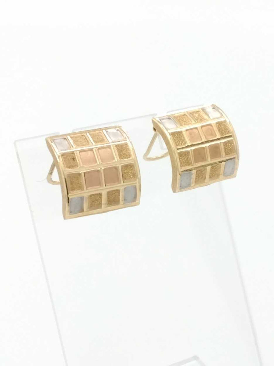 Earrings - Tricolor Gold 14k (.585) 4.9 grams