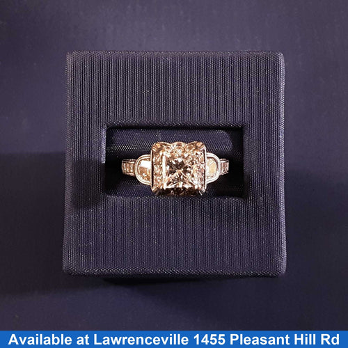 Ring - Engagement Set - White Gold 18k (.750) 5.5 grams Size 6