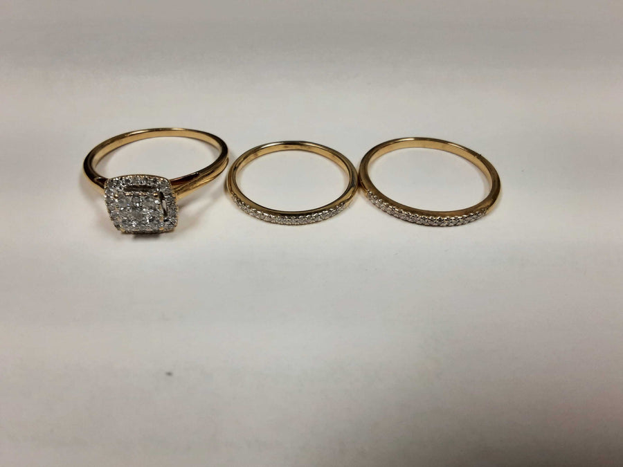 Ring - Wedding Set - Yellow Gold 10k (.417) 4.9 grams Size 8.5