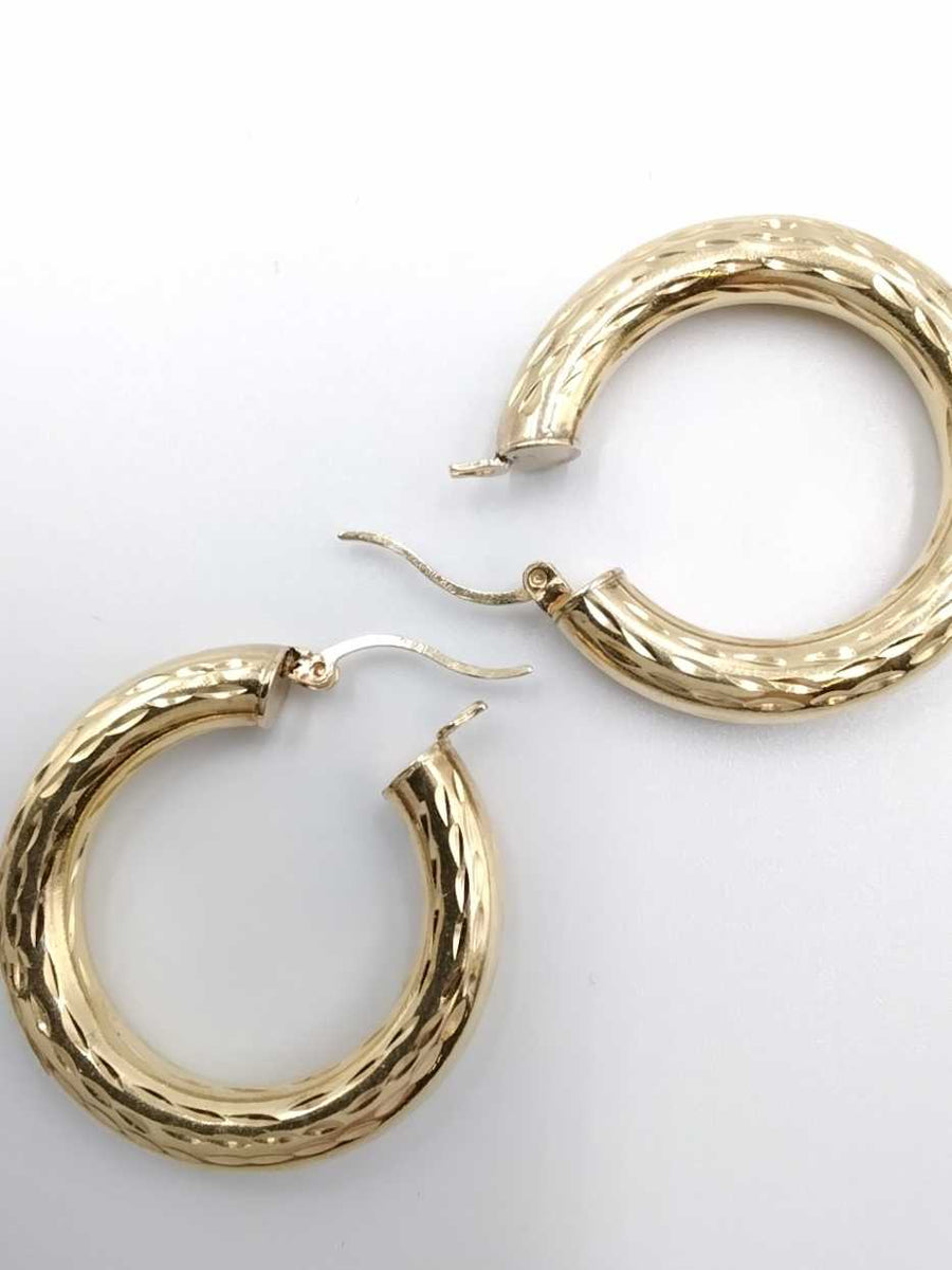 Hoop Earrings - Yellow Gold 14k (.585) 4.2 grams
