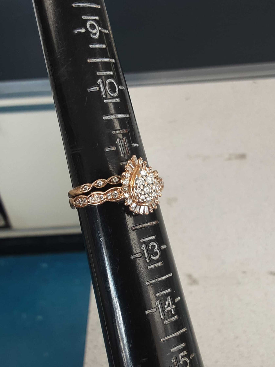 Ring - Engagement Set - Rose Gold 10k (.417) 7.4 grams Size 10.5
