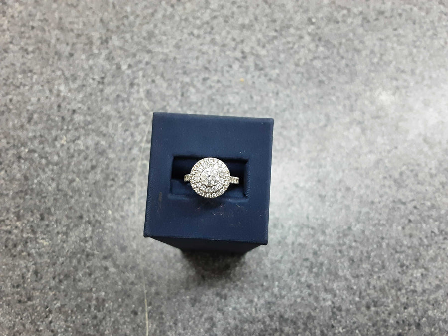 Ring - Wedding Set - White Gold 14k (.585) 5 grams Size 4