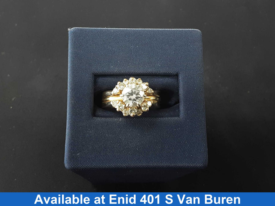Ring - Engagement Set - Yellow Gold 14k (.585) 6.8 grams Size 5