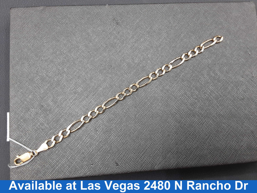 Figaro Bracelet - Yellow Gold 14k (.585) 8.5 grams 7 inch