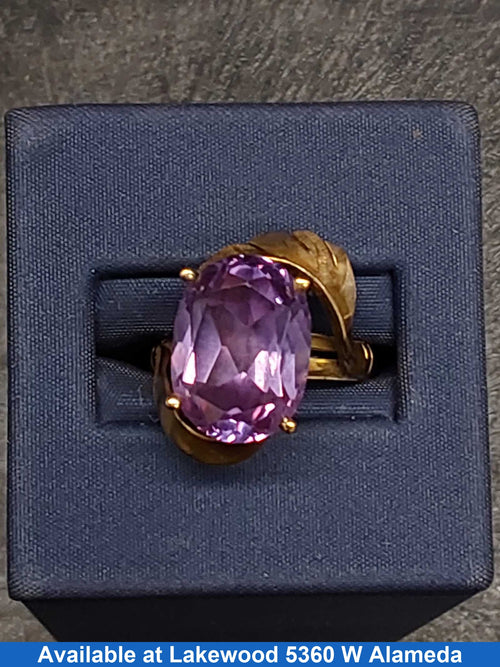 Women's Ring - Solitaire - Yellow Gold 10k (.417) 5.3 grams Size 9