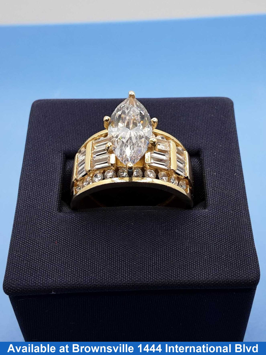 Ring - Engagement Set - Yellow Gold 10k (.417) 6.8 grams Size 8
