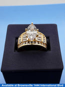 Ring - Engagement Set - Yellow Gold 10k (.417) 6.8 grams Size 8