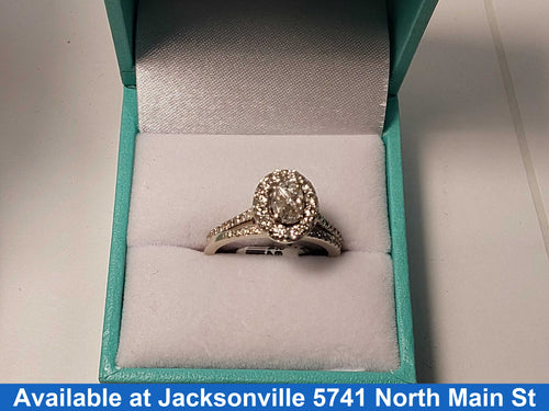 Ring - Wedding Set - White Gold 14k (.585) 5.8 grams Size 7.5