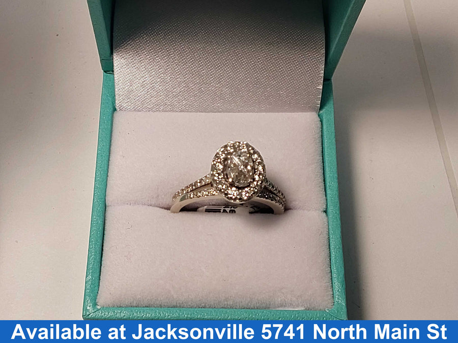 Ring - Wedding Set - White Gold 14k (.585) 5.8 grams Size 7.5