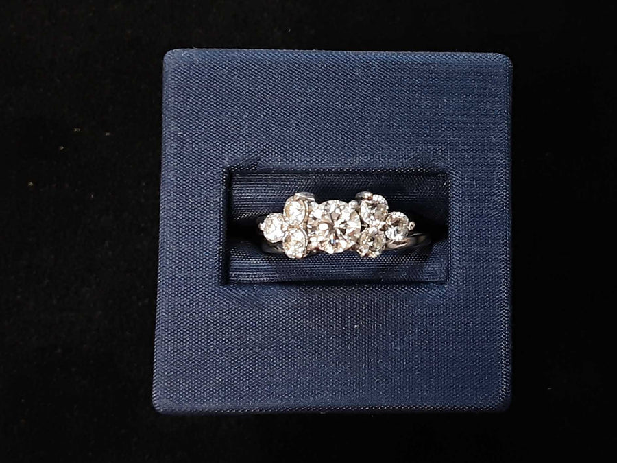 Ring - Wedding Set - White Gold 14k (.585) 6.2 grams Size 7