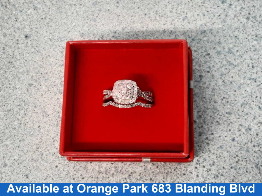 Ring - Wedding Set - White Gold 10k (.417) 5.1 grams Size 7