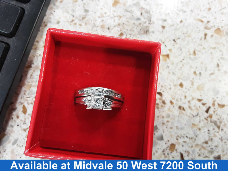 Ring - Engagement Set - White Gold 14k (.585) 6.6 grams Size 20