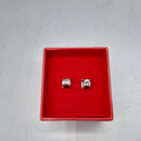 Double Stud Earring - White Gold 14k (.585) 2.5 grams