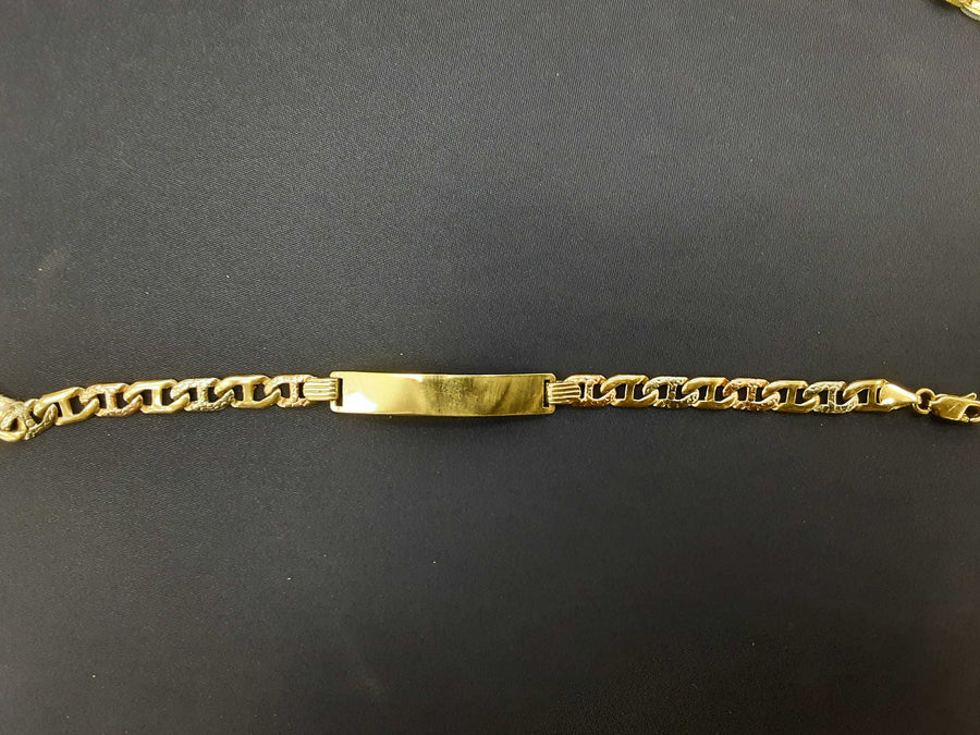 ID Bracelet - Tricolor Gold 14k (.585) 8.3 grams 7 inch