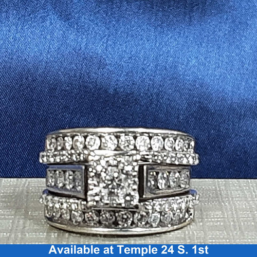 Ring - Wedding Set - White Gold 14k (.585) 12 grams Size 8