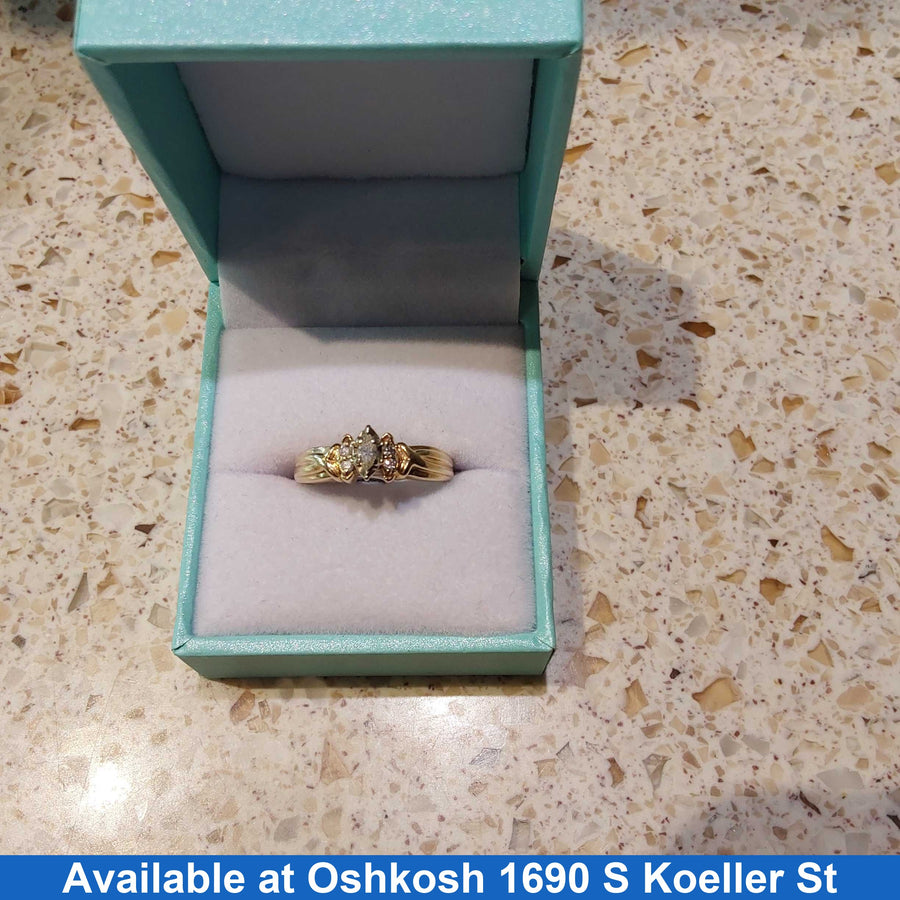 Ring - Wedding Set - Yellow Gold 14k (.585) 3.5 grams Size 7.5