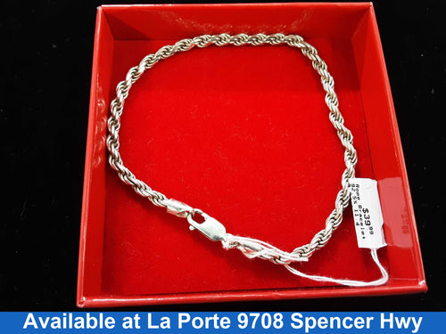 Rope Bracelet - Silver 11.4 grams 8 inch