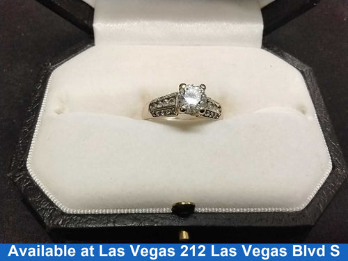 Women's Ring - Solitaire - White Gold 14k (.585) 5.2 grams Size 5.5