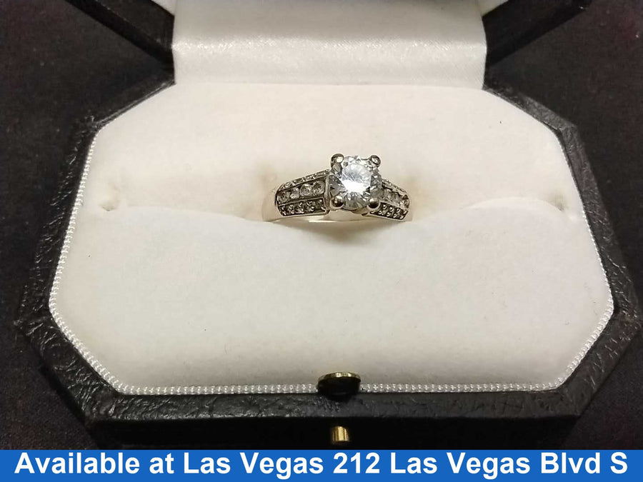 Women's Ring - Solitaire - White Gold 14k (.585) 5.2 grams Size 5.5